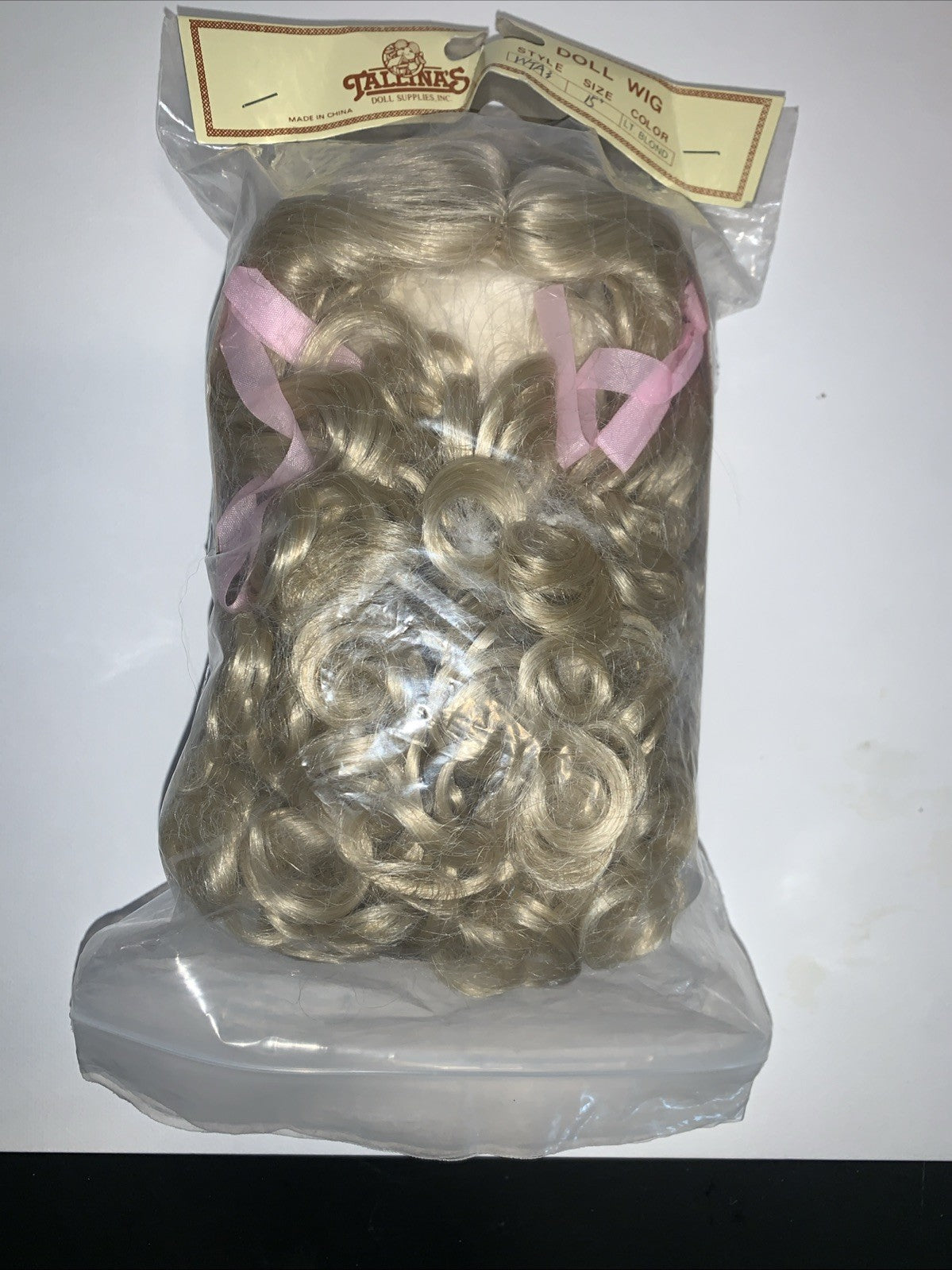 NEW Tallina's Doll Wig 15â Light Blonde Long Ringlets Style WTA3 DW435 Curly Tie